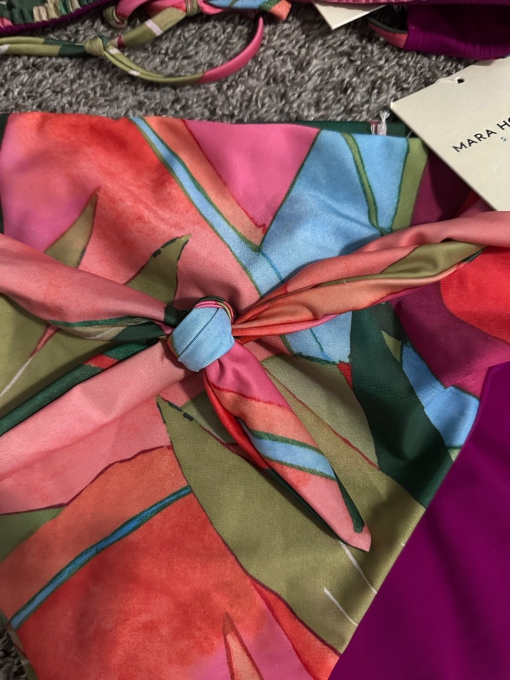 Mara Hoffman Multicolor Tropical Tie-Front Bikini Set - Picture 2 of 5